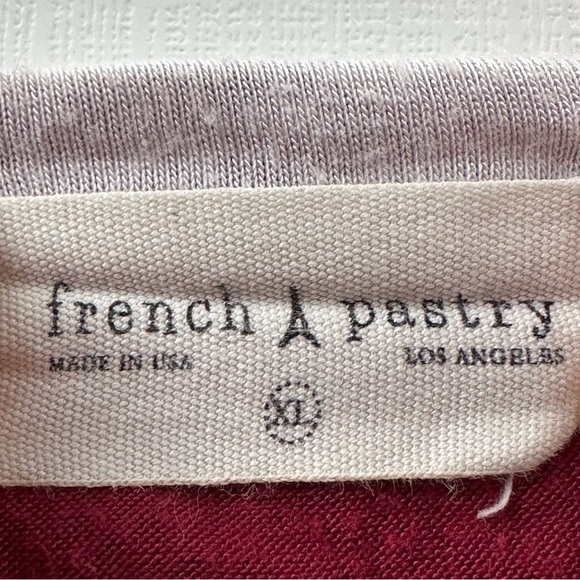 French Pastry red white ‘Chill Out’ short sleeve‎ casual ringer shirt juniors XL - Picture 4 of 7